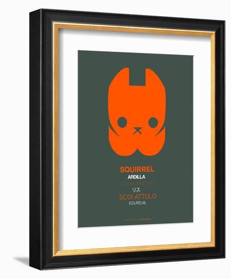 Orange Squirrel Multilingual Poster-NaxArt-Framed Art Print