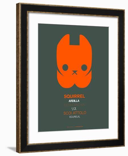 Orange Squirrel Multilingual Poster-NaxArt-Framed Art Print