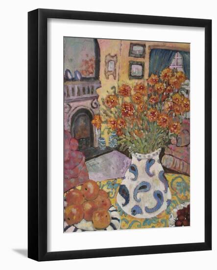 Orange Straw Flowers-Lorraine Platt-Framed Giclee Print