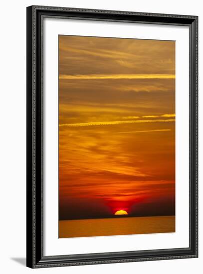 Orange Sunrise on the Water of the Bay on Tilghman Island, Maryland-Karine Aigner-Framed Photographic Print