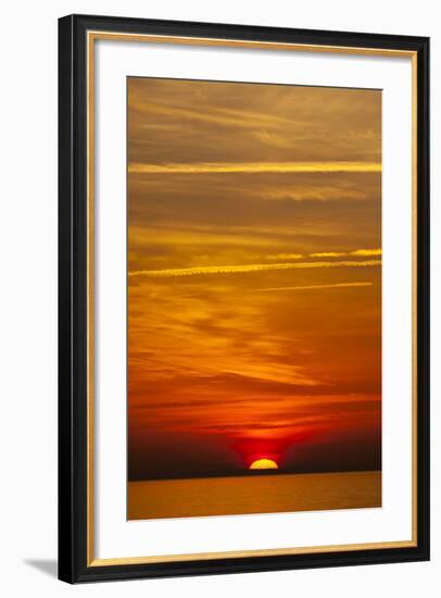 Orange Sunrise on the Water of the Bay on Tilghman Island, Maryland-Karine Aigner-Framed Photographic Print