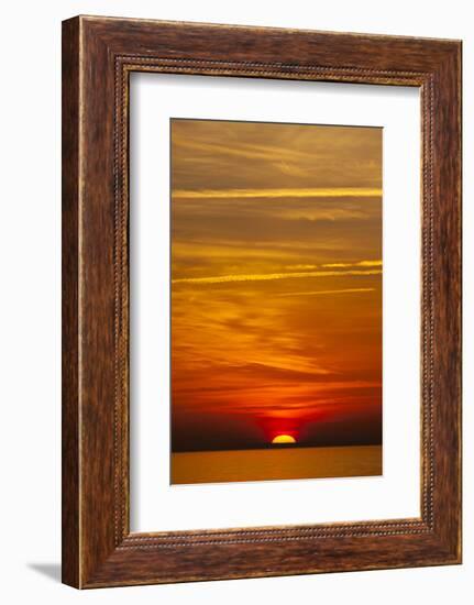 Orange Sunrise on the Water of the Bay on Tilghman Island, Maryland-Karine Aigner-Framed Photographic Print