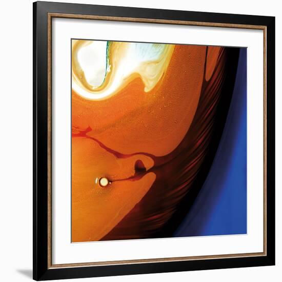 Orange Swirling Abstract, c.2008-Pier Mahieu-Framed Premium Giclee Print