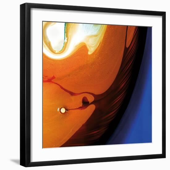 Orange Swirling Abstract, c.2008-Pier Mahieu-Framed Premium Giclee Print