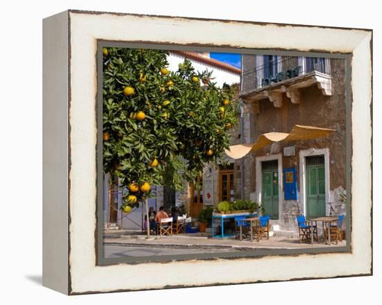 Orange Tree in a Little Village in the Lakonian Mani, Peloponnese, Greece, Europe-null-Framed Premier Image Canvas
