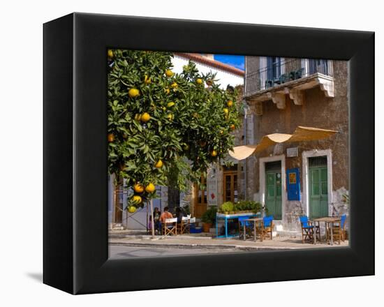 Orange Tree in a Little Village in the Lakonian Mani, Peloponnese, Greece, Europe-null-Framed Premier Image Canvas