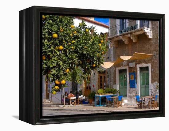 Orange Tree in a Little Village in the Lakonian Mani, Peloponnese, Greece, Europe-null-Framed Premier Image Canvas