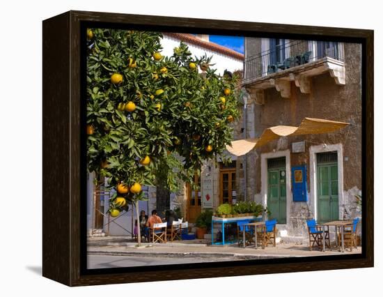 Orange Tree in a Little Village in the Lakonian Mani, Peloponnese, Greece, Europe-null-Framed Premier Image Canvas