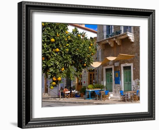 Orange Tree in a Little Village in the Lakonian Mani, Peloponnese, Greece, Europe-null-Framed Premium Photographic Print
