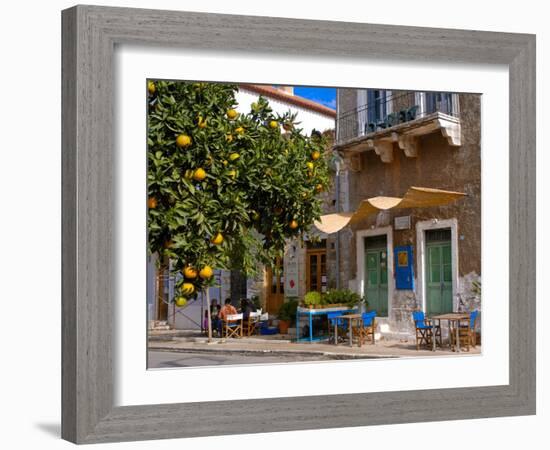 Orange Tree in a Little Village in the Lakonian Mani, Peloponnese, Greece, Europe-null-Framed Photographic Print