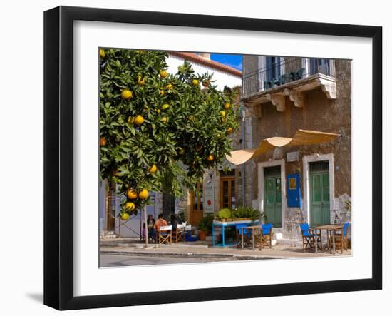 Orange Tree in a Little Village in the Lakonian Mani, Peloponnese, Greece, Europe-null-Framed Photographic Print