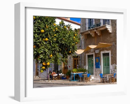 Orange Tree in a Little Village in the Lakonian Mani, Peloponnese, Greece, Europe-null-Framed Photographic Print