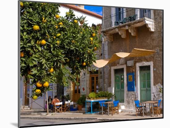 Orange Tree in a Little Village in the Lakonian Mani, Peloponnese, Greece, Europe-null-Mounted Photographic Print