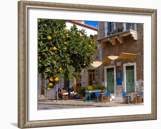 Orange Tree in a Little Village in the Lakonian Mani, Peloponnese, Greece, Europe-null-Framed Photographic Print