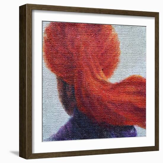 Orange Turban on hessian-Lincoln Seligman-Framed Giclee Print