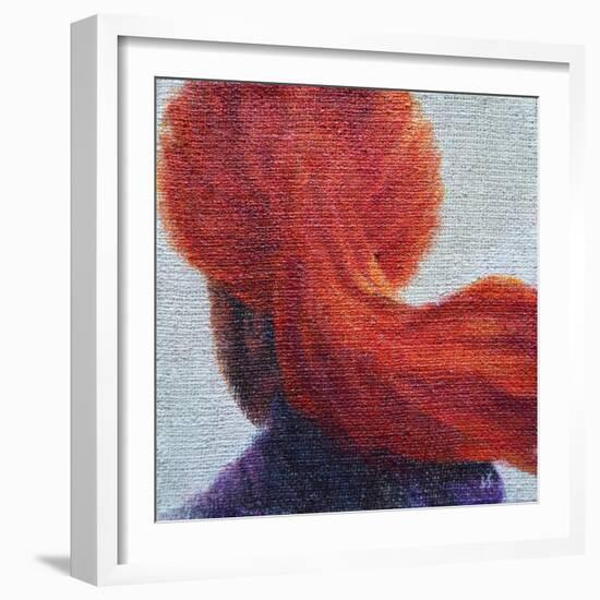 Orange Turban on hessian-Lincoln Seligman-Framed Giclee Print