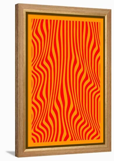 Orange Wavy Lines-Incado-Framed Stretched Canvas