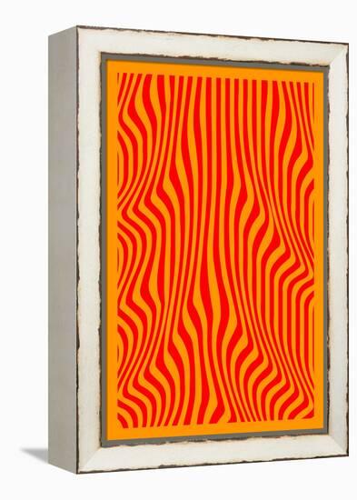 Orange Wavy Lines-Incado-Framed Stretched Canvas