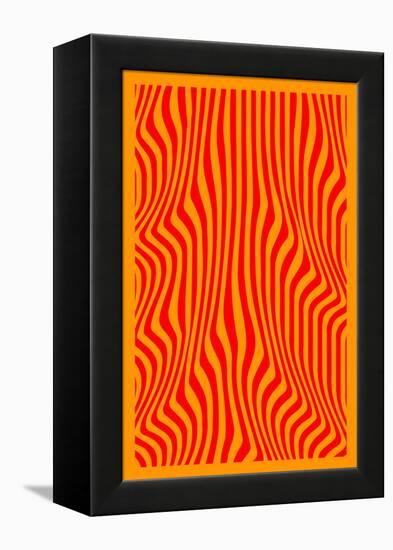 Orange Wavy Lines-Incado-Framed Stretched Canvas