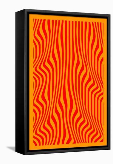 Orange Wavy Lines-Incado-Framed Stretched Canvas