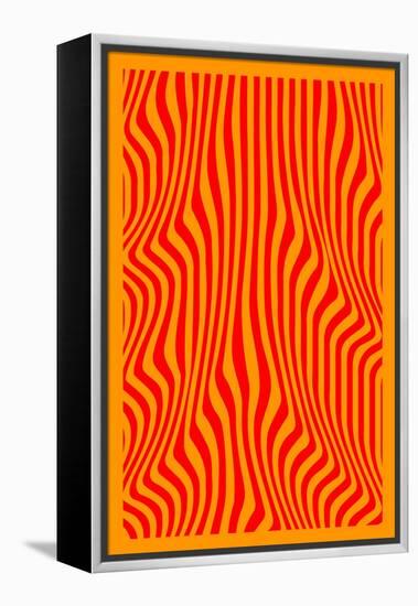 Orange Wavy Lines-Incado-Framed Stretched Canvas