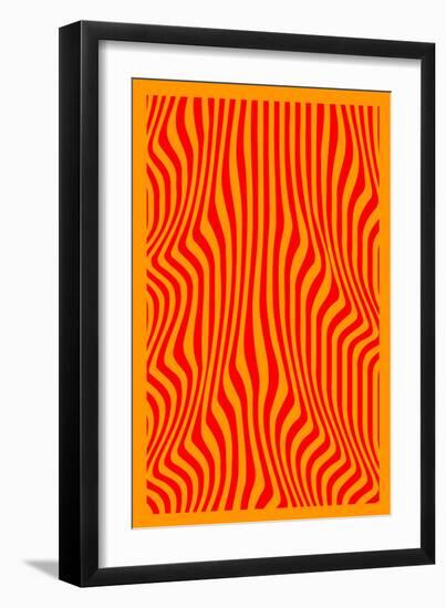 Orange Wavy Lines-Incado-Framed Art Print