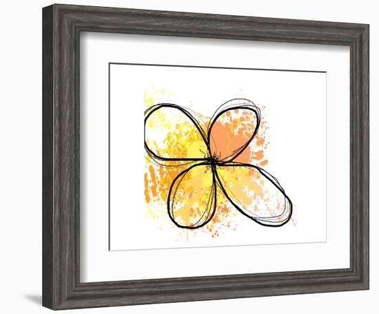 Orange Yellow Abstract Flower-Irena Orlov-Framed Premium Giclee Print