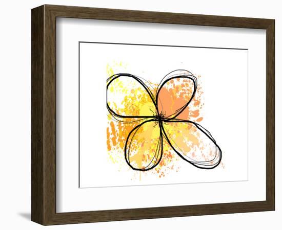 Orange Yellow Abstract Flower-Irena Orlov-Framed Premium Giclee Print