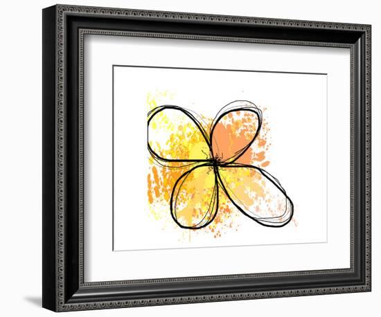 Orange Yellow Abstract Flower-Irena Orlov-Framed Premium Giclee Print