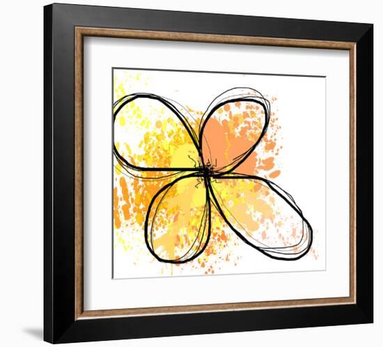 Orange Yellow Abstract Flower-Irena Orlov-Framed Art Print