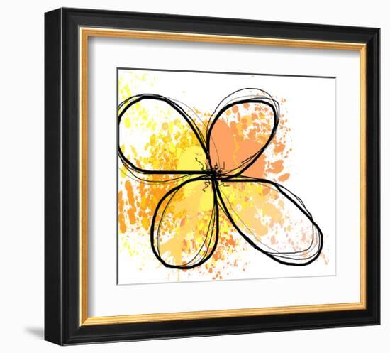 Orange Yellow Abstract Flower-Irena Orlov-Framed Art Print