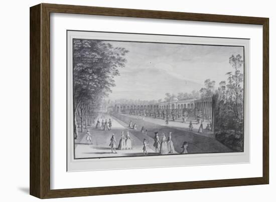 Orangery and Ha-Ha, Lord Burlington's Villa (Pen and Ink with Wash on Paper)-Jacques Rigaud-Framed Giclee Print