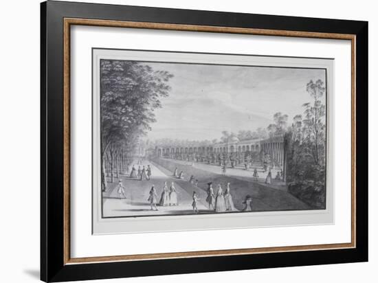 Orangery and Ha-Ha, Lord Burlington's Villa (Pen and Ink with Wash on Paper)-Jacques Rigaud-Framed Giclee Print