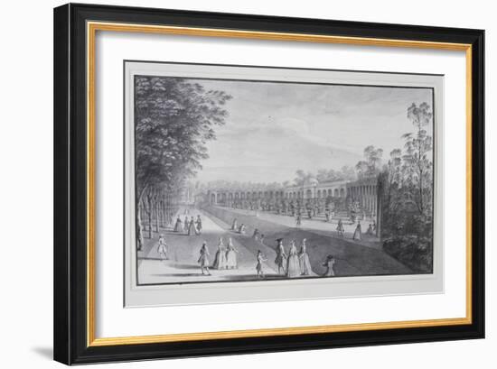 Orangery and Ha-Ha, Lord Burlington's Villa (Pen and Ink with Wash on Paper)-Jacques Rigaud-Framed Giclee Print