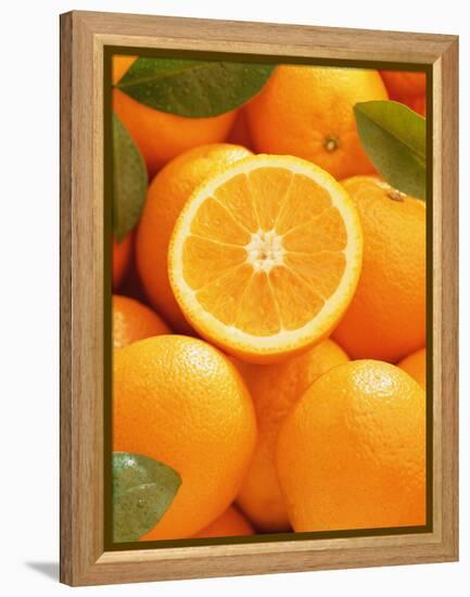 Oranges and Cut Orange, 1996-Norman Hollands-Framed Premier Image Canvas