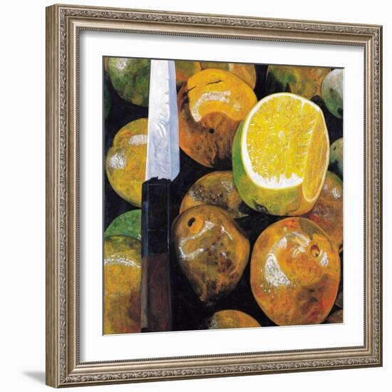 Oranges and Knife, 2003-Pedro Diego Alvarado-Framed Giclee Print