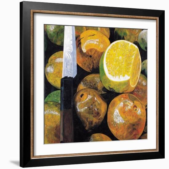 Oranges and Knife, 2003-Pedro Diego Alvarado-Framed Giclee Print