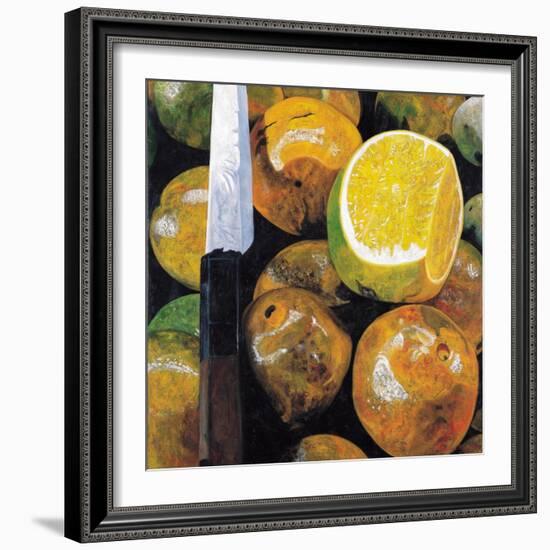 Oranges and Knife, 2003-Pedro Diego Alvarado-Framed Giclee Print