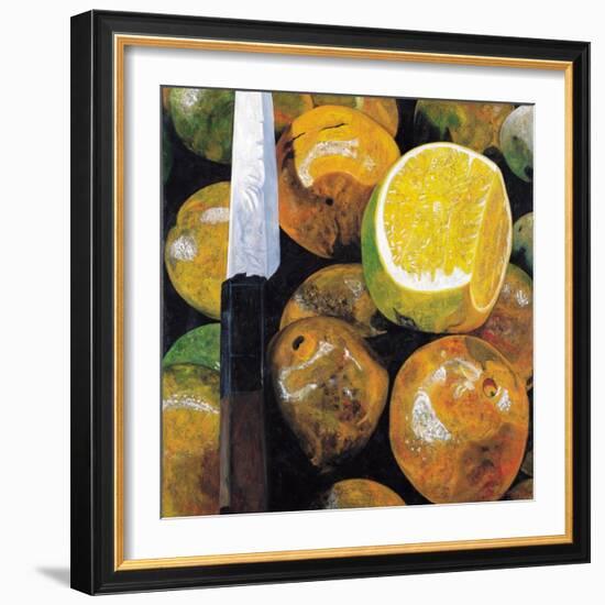 Oranges and Knife, 2003-Pedro Diego Alvarado-Framed Giclee Print