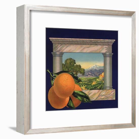 Oranges and Orchard - Citrus Crate Label-Lantern Press-Framed Art Print