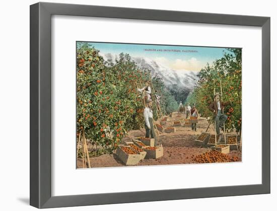 Oranges and Snowfields-null-Framed Art Print