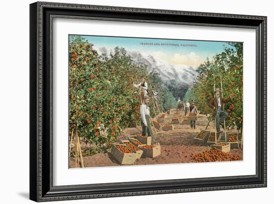 Oranges and Snowfields-null-Framed Art Print