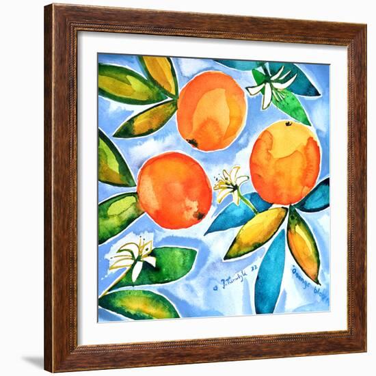 Oranges Blooming-Julija Belickienė-Framed Giclee Print