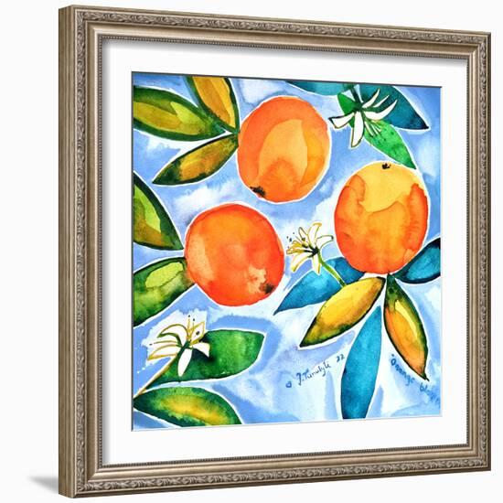 Oranges Blooming-Julija Belickienė-Framed Giclee Print