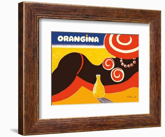 Orangina Sparkling Soda - Beach Bikini Ad-Bernard Villemot-Framed Art Print