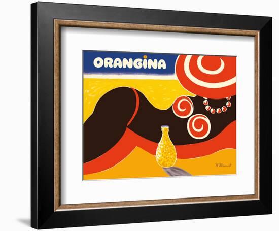 Orangina Sparkling Soda - Beach Bikini Ad-Bernard Villemot-Framed Art Print