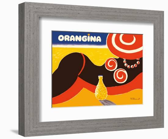 Orangina Sparkling Soda - Beach Bikini Ad-Bernard Villemot-Framed Art Print