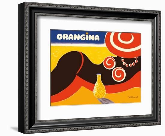 Orangina Sparkling Soda - Beach Bikini Ad-Bernard Villemot-Framed Art Print