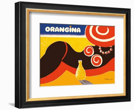 Orangina Sparkling Soda - Beach Bikini Ad-Bernard Villemot-Framed Art Print