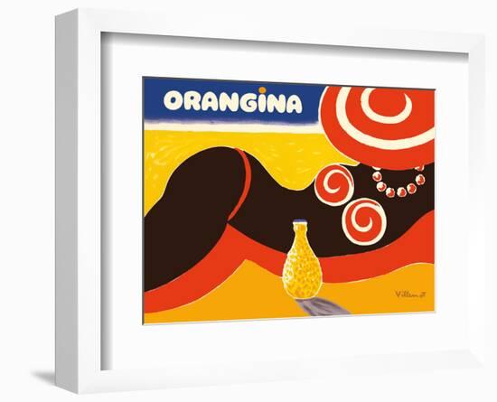 Orangina Sparkling Soda - Beach Bikini Ad-Bernard Villemot-Framed Art Print